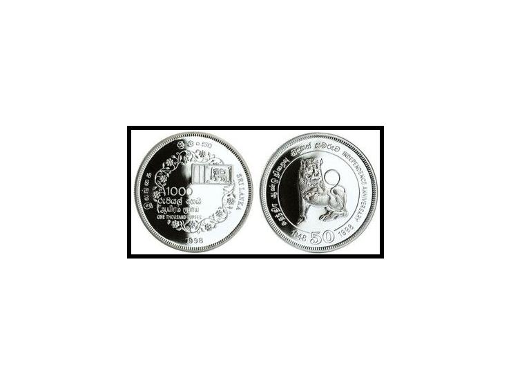 Sri Lanka KM # 159 1000 Rupees Independence Day 1998 Description: Material: Ag 925, Weight (g): 28.28, Gross weight 28.28g, D